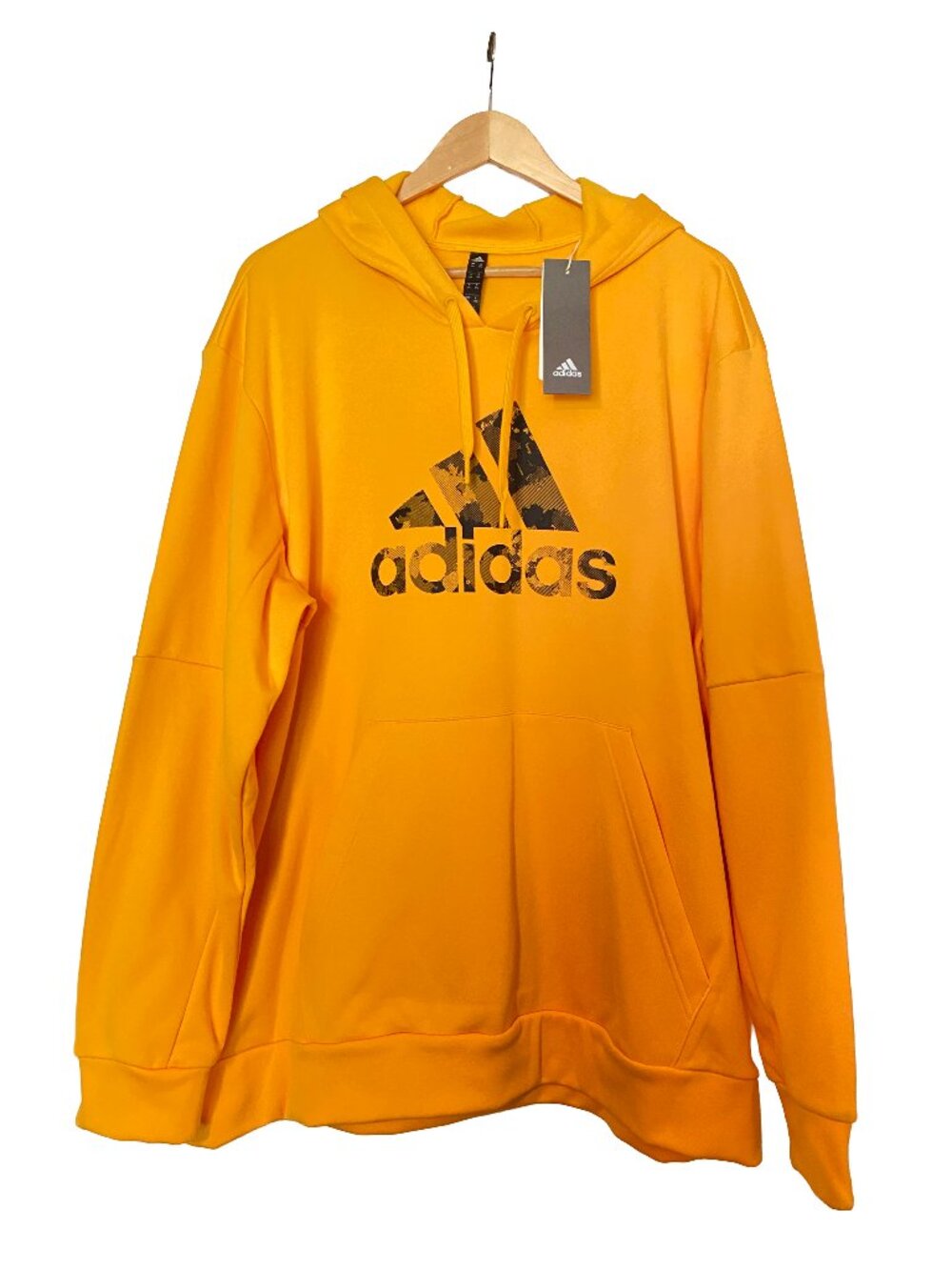 (NWT) ADIDAS Aeroready Hoodie Gold Yellow Pullover Sweatshirt - Size: Men’s 2XL